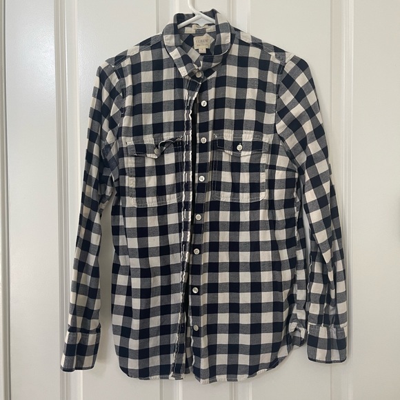 Womens small jcrew flannel button down - Picture 1 of 3